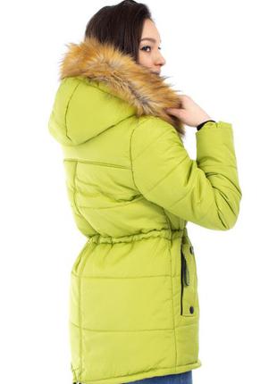Женская парка-куртка плащевая с капюшоном мех отстегивается, очень теплая и легкая.3 фото