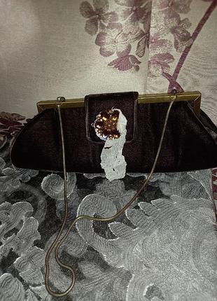 Нова оксамитова театральна сумочка-клатч з ланцюжком