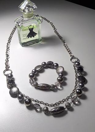 Набор бижутерии: ожерелье и браслет3 фото