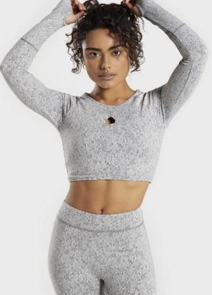 Жіночий кроп лонгслив gymshark fleur texture оригінал