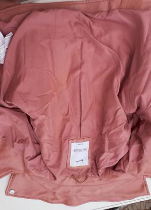 Косуха bershka куртка екошкіра пудрова рожева6 фото