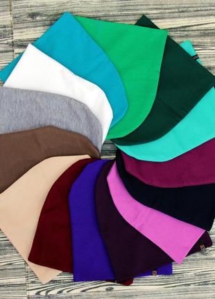 Женская шапка трикотажная, двойной трикотаж, демисезон, разные цвета, набором дешевле