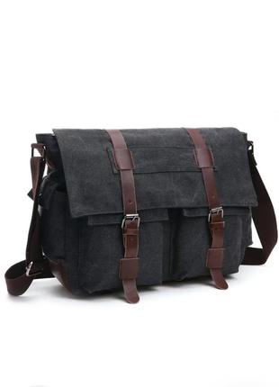 Сумка на плече текстильна чорна