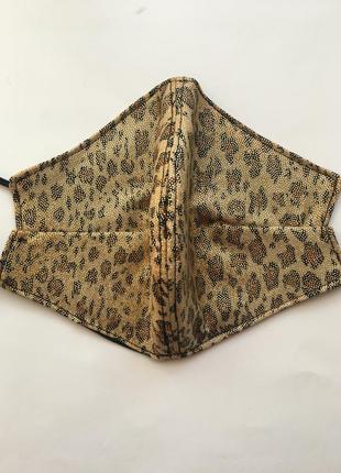 Багаторазова маска леопард, підкладка-бавовна3 фото
