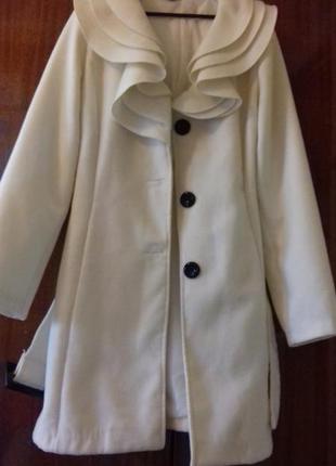 Белое пальто осеннее модное пальто стильное4 фото
