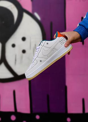 Шкіряні, білі, круті кросівки nike air force 1 × sb | шикарные, кожаные кроссы3 фото