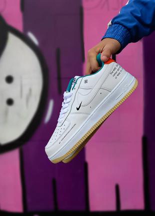 Шкіряні, білі, круті кросівки nike air force 1 × sb | шикарные, кожаные кроссы