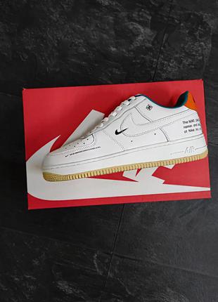 Шкіряні, білі, круті кросівки nike air force 1 × sb | шикарные, кожаные кроссы8 фото