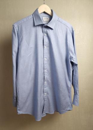 Синяя хлопковая мужская рубашка