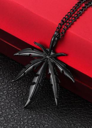 Чорна чоловіча ланцюжок на шию марихуана