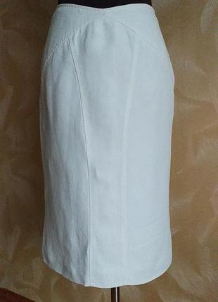 Valentino винтажня брендовий біла спідниця-олівець льон