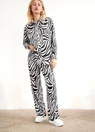Комплект «штани+сорочка» з принтом «зебра»1 фото
