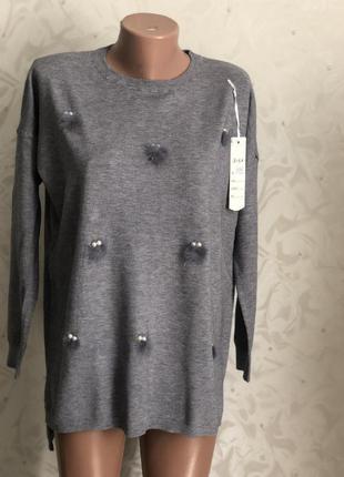 Шикарный модный стильный марсала бордо свитер джемпер красивенный теплый модный стильный мех2 фото