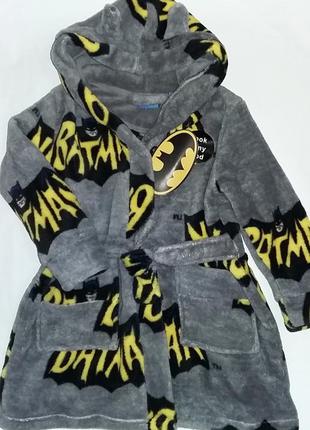 Халат теплый для мальчика пушистый флис batman primark3 фото
