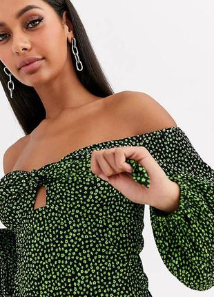 Шикарное изумрудное платье плиссе asos design! плиссированное!2 фото