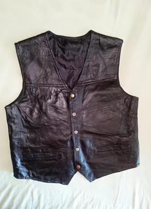 Жилетка мужская кожаная /жилет мужской кожаный