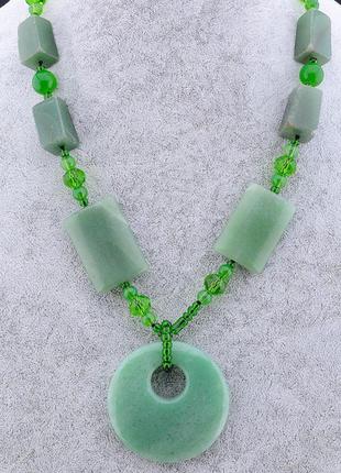 Намисто нефрит,чеський кришталь 53 див.