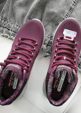 Невагомі комфортні демісезонні шкіряні хайтопи skechers /сша/5 фото