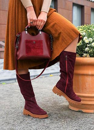 Замшеві чобітки труби ручної роботи