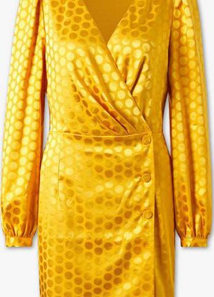 Невероятное платье жёлтый горох xl-xxl