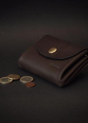 Небольшой женский кошелек с монетницей (коричневый) ,подарок для женщин4 фото
