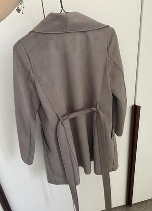 Кардиган пальто плащ reserved замшевый серый замш искусственный 385 фото