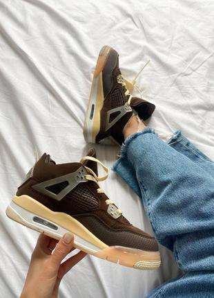 Кросівки nike air jordan 4 mid off white "brown"6 фото