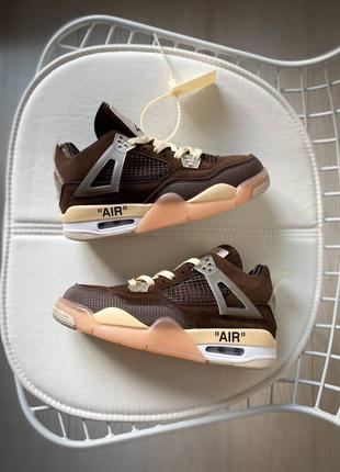 Кросівки nike air jordan 4 mid off white "brown"8 фото