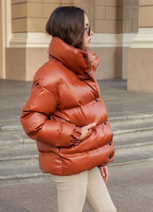 Теплая зимняя куртка из эко-кожи2 фото