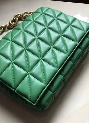 Зелена стьобаний сумка zara ❤️