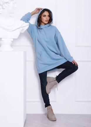 Платье толстовка оверсайз на флисе