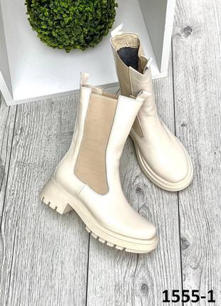 Деми ботинки челси высокие
натуральная турецкая кожа
цвет молочный1 фото