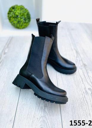 Деми ботинки челси высокие натуральная турецкая кожа
цвет чёрный4 фото