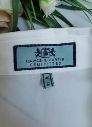 Белоснежная рубашка рукав 3/4 размер л hawes & curtis3 фото