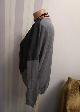 Фирменный качественный шикарный  свитер с сеточкой вискоза кашемир3 фото