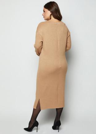 Трикотажна сукня кольору кемел | 513874 фото