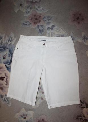 Белые летние хлопковые жеские шорты, наш 50 размер