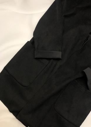 Накидка замшевая жакет пальто лёгкое чёрное замш zara4 фото