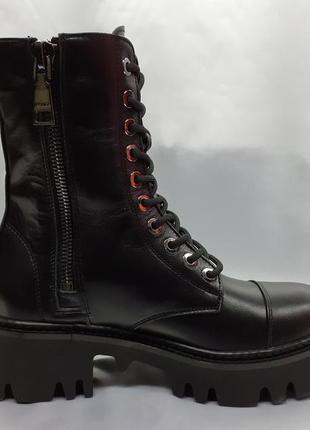 Cтильные зимние кожаные ботинки на молнии на платформе terra grande 38-40р.5 фото