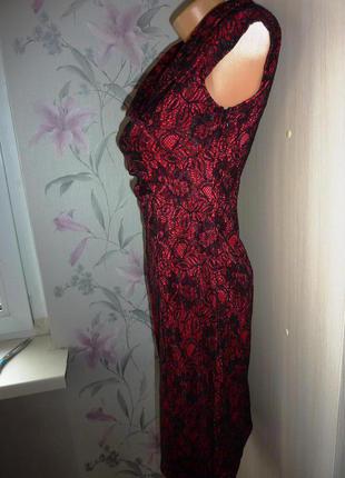 Яркое платье trg, размер m (38), цвет т.-розовый+черный, кружево. состояние нового2 фото