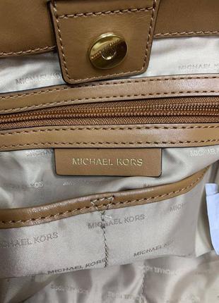 Оригинал michael kors большая бежевая сумка шоппер канва и кожа c золотым напылением ручная кладь7 фото