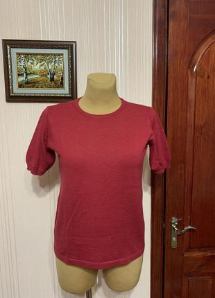 Бордовый свитер с коротким рукавом2 фото