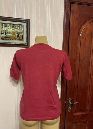 Бордовый свитер с коротким рукавом