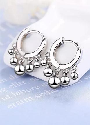 Серьги шарики серебро 925 покрытие