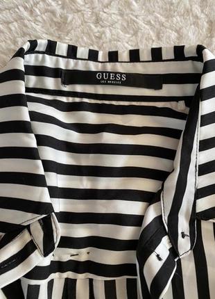 Длинная полосатая блуза guess черно белая2 фото