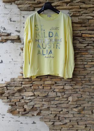 Котоновый с надписью пуловер, лонгслив большого размера