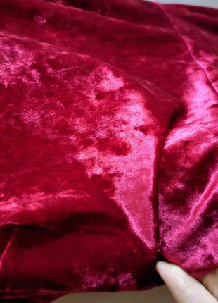 Оксамитове, бордове плаття на бретельках3 фото