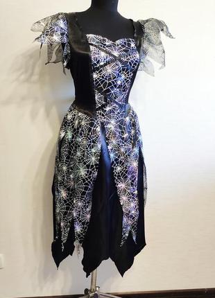 Платье на хеллоуин хелловин паутинка ведьмочка волшебница