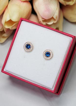 Сережки пусети xuping з кристалами swarovski 💎