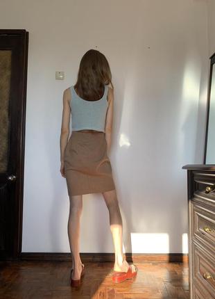 Теплая базовая юбка коричневого оттенка caractere basic brand6 фото